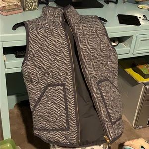 J Crew herringbone puffer vest